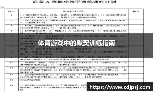 体育游戏中的默契训练指南